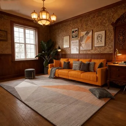 洗えるラグ 170 x 170 cm 滑り止め付洗えるラグ抗菌ふわっと手触り優,耐磨耗性すべ止め滑付き短い毛足絨毯カーペ四季通用,オールシズン快適に使用, 5