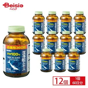 オリヒロ 深海鮫エキス 肝油100％ カプセル 徳用 360粒 60日分×12個セット | 鮫肝油 orihiro サプリ サプリメント 肝臓 サプリ 肝油 サメ肝油 スクワレン 深海鮫 深海鮫肝油 深海