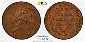 1790-b 1790 b 2 Lrd オーストリア オランダ PCGS MS 64 ブラウン (BN) AD USUM RARE