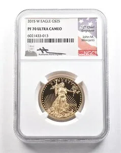 2015-W 25ドル アメリカンゴールドイーグル メルカンティ 1/2オンス ゴールド PF70 UCAM NGC *5448