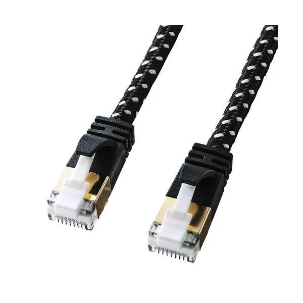 (まとめ)サンワサプライ つめ折れ防止カテゴリ7細径メッシュLANケーブル KB-T7ME-02BKW〔×3セット〕 代引不可