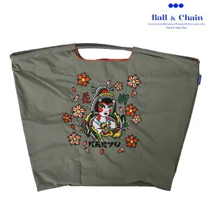 インスタライブ紹介アイテム！ 【送料無料】【即納】 Ball＆Chain ボールアンドチェーン 正規品 KARYU Lサイズ バッグ エコバッグ トートバッグ 刺繍 ギフト A4 Ball and Chain ball&chain 334101