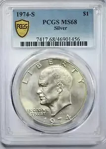 1974-S シルバー アイゼンハワー ドル 1 ドル PCGS MS68