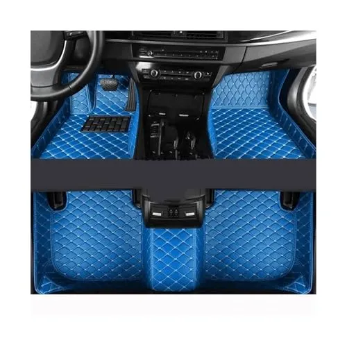 に適合する シート イビサ 6J 6P MK4 2008-2017 車用フロアマット 防水ラグ 耐久性のあるカーペット レザーフロアマット(Blue,RHD)