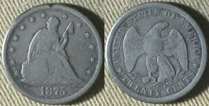 20セント：1875CC F+/F-VF IRUS86A