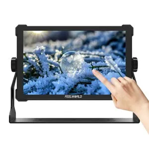 FEELWORLD T10 10.1インチDSLRカメラモニター3D LUT、HDR、波形1920x1200タッチスクリーン撮影 モニターHDMI2.0入出力F970外付け給電キット