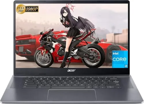 acer Chromebook 15インチ スチールグレー 6コア Intel i3 最大4.4GHz 8GB DDR4 Ram 128GB SSD 15.6インチ FHD Intel 4K Graphics Chrome OS Plus (515 - リ