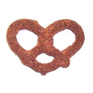 Scott's Cakes ミルクチョコレートで覆われたプレッツェル、バーガンディとゴールドシュガー入り、1ポンドのプラスチックデリ容器入り Scott's Cakes Milk Chocolate Covered Pretzels with Burgandy and Gold Sugar