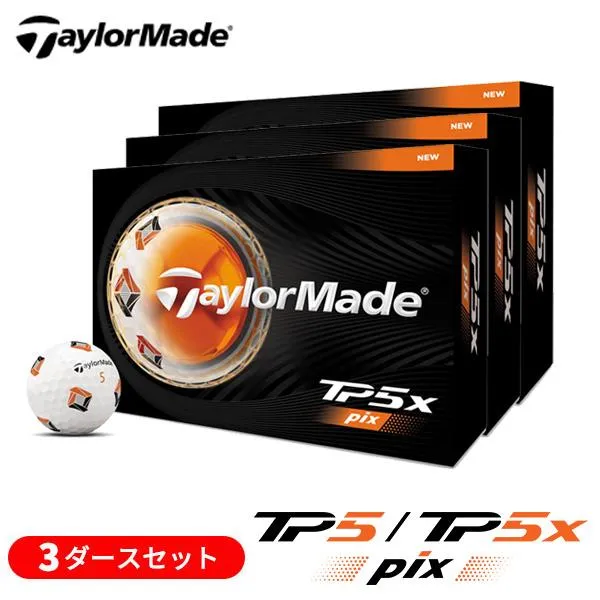 【3ダースセット】テーラーメイド(TaylorMade) 2026 TP5x-pix(ティーピーファイブエックス・ピックス) ゴルフボール 3ダース(36球) 2026年モデル (日本正規品)