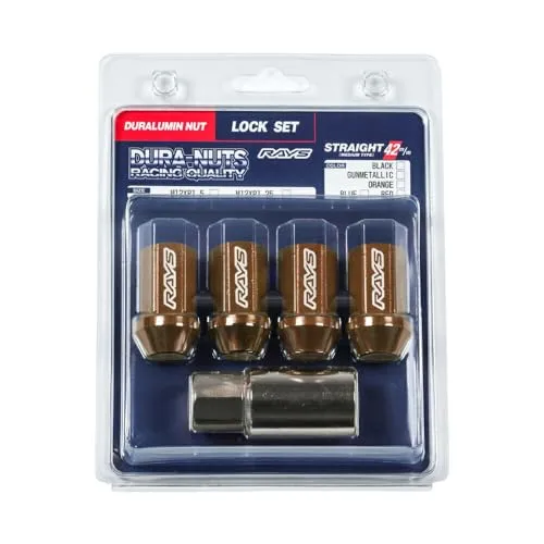RAYS ジュラルミンロックナット DURA-LOCK ONLY L42 ストレートタイプ 4個/1SET ホイールロックナット (ブロンズ, M14×P1.5) 74020001063BR
