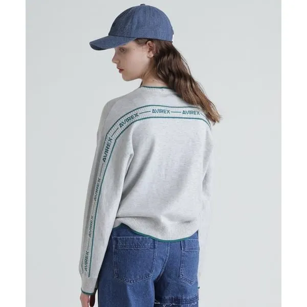[マルイ]COLOR LINE BACK LOGO KNIT TOPS／カラーライン バックロゴトップス/アヴィレックス（AVIREX） オートミール6
