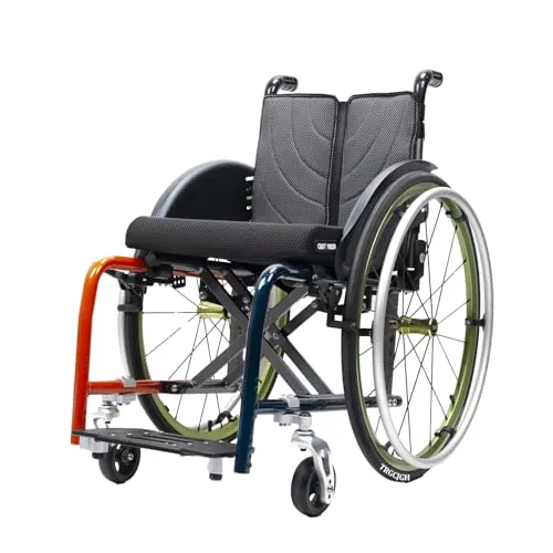 TRGCJGH 自走式 車いす 軽量アルミ製 スポーツ 車椅子、旅行用 外出用 成人用 折りたたみ 車イス ブレーキ付(38cm/14.9in Seat)