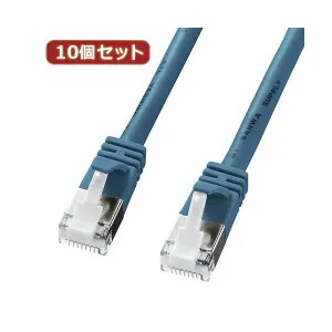 10個セットサンワサプライ ツメ折れ防止カテゴリ5eSTP LANケーブル KB-STPTS-01BLX10パソコン ケーブル ケーブルカバー LANケーブル