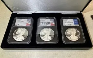 2020-S アメリカンシルバーイーグル 3枚セット ファーストリリース サイン入り NGC PF70 UCAM