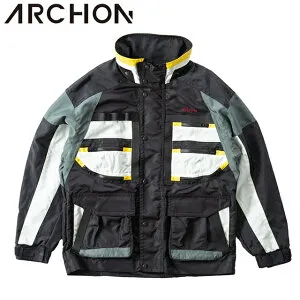 アルコン ブルゾン ARCHON COLOR PATTERN BLOUSON カラーブロッキングブルゾン ナイロンジャケット メンズ 8020-11102 ブラック【0S】