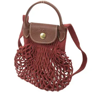 ロンシャン ショルダーバッグ レディース ミニバッグ 小さめ ブラウン系 LONGCHAMP LE PLIAGE FILET COTTON ACAJOU 10139 HVH 204 10139-HVH-204