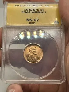 1942-D/D リンカーン・セント RPM 6 MS67RED ANACS! タフコイン*** WRPM 007***