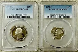 おお！ロット 2 1978-S パーフェクト PCGS PR70DCAM (トップグレード) コイン # 1978-S PR70 (2)