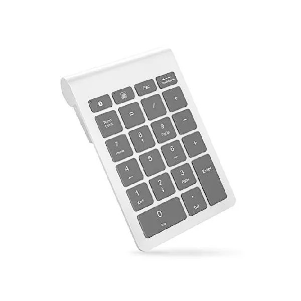 Foloda Bluetooth Number Pads for Laptop: 22 Keys Wireless Financial Accounting Numeric Keypad, External 10 Keys Numpad Keyboard for Computer _並行輸入