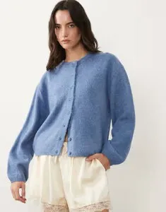 エイソス レディース アウター カーディガン ASOS DESIGN lightweight relaxed cardigan Blue ブルー