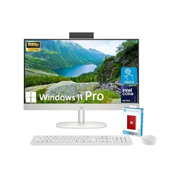 HP 27" All-in-One Desktop Computer, FHD IPS Touchscreen, 12-core Intel Core Ultra 7-155U Processor, 64GB DDR5, 4TB SSD, Wi-Fi 6, HDMI, Wirele_並行輸入
