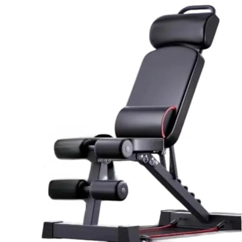 Jimaku この家庭用フィットネスチェアは、角度調節機能と折りたたみ式デザインを備えた多機能ダンベルベンチで、筋力トレーニングに最適です コンパクトで収納も簡単です (ブラック（アップグレード版13-in-1）)