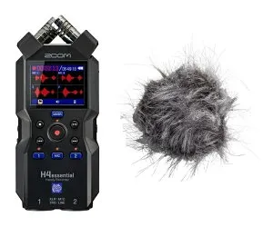 【送料込】ZOOM H4essential(専用ヘアリーウィンドスクリーン/WSH-4e付) ハンディレコーダー 4トラック 32bitフロート録音 XYステレオマイク【ポイント5倍】