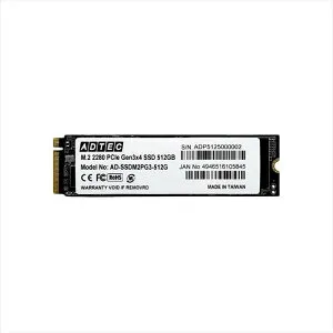 【沖縄・離島配送不可】【代引不可】SSD M.2 NVMe PCIe Gen3x4 (2280) 512GB ADTEC AD-SSDM2PG3-512G