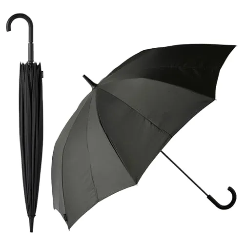 マーナ (marna) Shupatto アンブレラ 軽量化 (とじるだけで生地がまとまる) 撥水 ボタンレス シュパット 傘 長傘 メンズ レディース (カーボンブラック / 65cm) S511BK