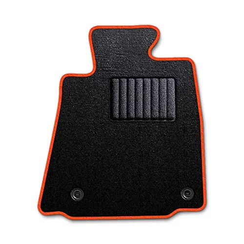 DAD ギャルソン D.A.D エグゼクティブ フロアマット SUZUKI (スズキ) Jimny ジムニー 型式: JA11C/11V 1台分 GARSON エレガントデザインブラック/オーバーロック(ふちどり)カラー : オレンジ/刺繍 : 無し/ヒー
