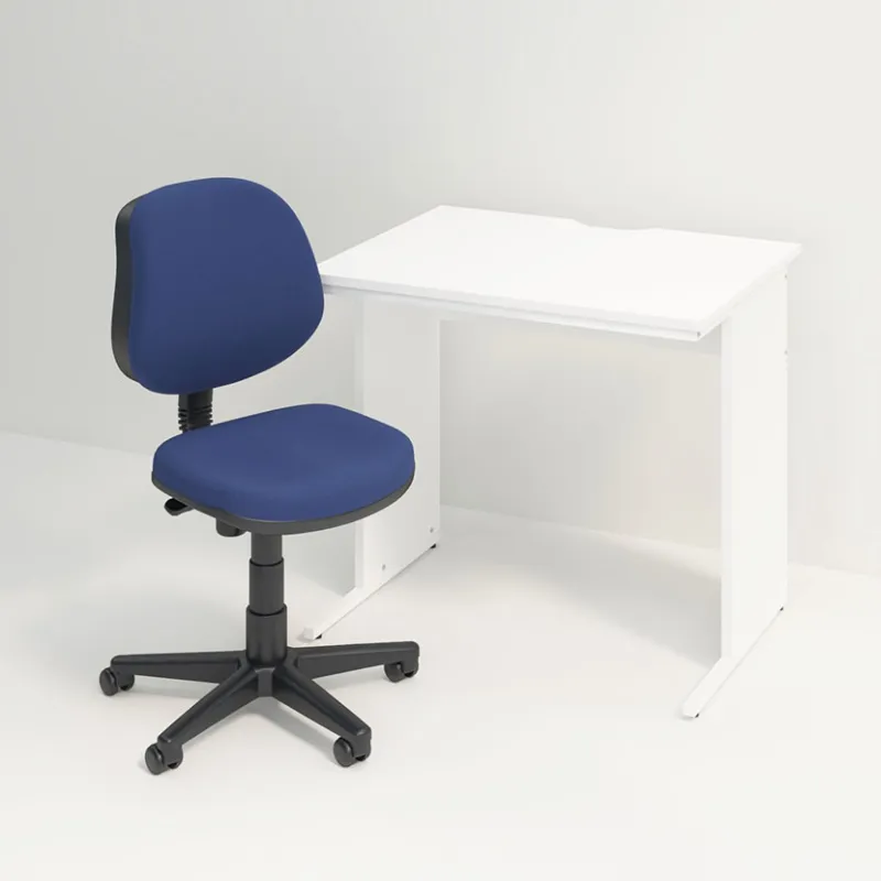 【デスクチェアセット】ワークデスク 平机 800×600 + 布張り オフィスチェア RD-1