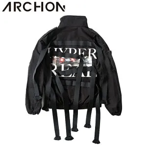 アルコン ブルゾン ARCHON BACK PRINTED BLOUSON バックプリント テープデザイン メンズ 8020-11103 ブラック【0S】