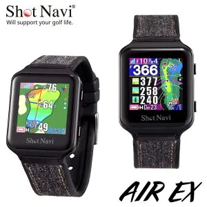 【正規販売店】ショットナビ エアー イーエックス 腕時計型 GPSゴルフナビ ブラック 日本製 Shot Navi AIR EX タッチパネル オートビューチェンジ カラー液晶 みちびきL1S対応 高低差 防水 Shot Navi