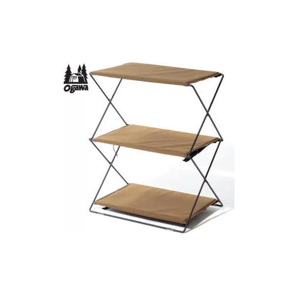 ogawa オガワキャンパル ラック 3段ラック 軽量 コンパクト 収納棚 アウトドアファニチャー キャンプ CAMPAL JAPAN ライトスリーラック 1517
