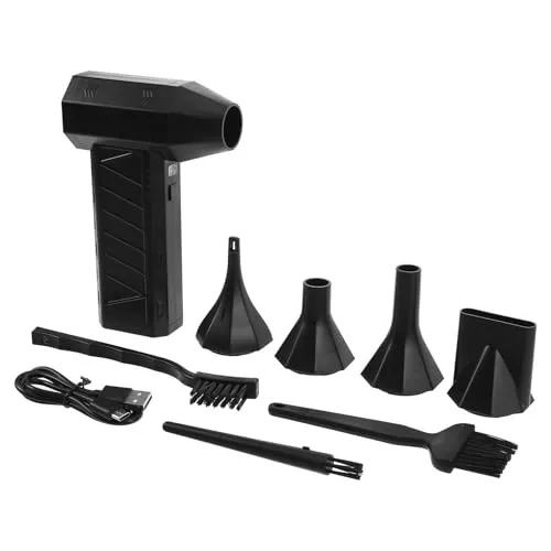 HEATSHAKING 電動エアダスターポータブルブロワー 充電式3ギア高速モーター搭載 強力圧縮ダスター 家庭 車用キーボード PCクリーニングセット