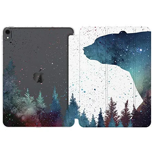Cavkaケース iPad Pro 13 M4 Air M2 11 2024 4th 10.9 2022 10.2 12.9 10.5 9.7 Mini 6 5 4 3 2 1用 マグネット式 女性 ギャラクシー プリント スカイツリー ネイチャー ベア