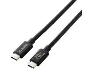 【お取り寄せ】エレコム TypeCケーブル 1m USB4 60W ブラック USB4-V2CC10NBK
