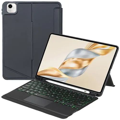 Bluetooth Backlit Keyboard Cover Keyboard Folio Case for HonorPad X9 Pro (11.5"), Backlight & TrackPad Mouse & Detachable Keyboa