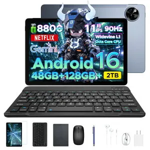 【実質で16099円 6部品付属】AORLYM P11 Android16 11インチ 大画面 タブレット Gemini AI機能 8コア CPU 48GB RAM+128GB ROM+2TB拡張可 FHD+解像度 90Hz高リフレッシュレート 8800mAh大容量バッテリー Widevine L1 NETFLIX