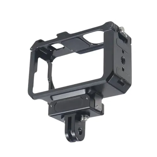 マグネット式クイックリリースカメラケージリグ、Compatible for DJI OSMO Action 3 4 5Pro コールドシューマウント 1/4インチ ARRI 保護フレームケースキットに対応、カメラアクセサリー(3in1 Set)