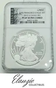 2012-S プルーフ アメリカン シルバー イーグル サンフランシスコ イーグル セット NGC PF69 ウルトラ カメオ