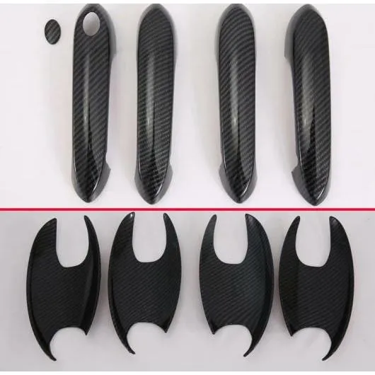 適用: BMW 3シリーズ G20 2019 2020 カーボンファイバー スタイル トリム クロム スタイリング ドア ハンドル ボウル フルセット AL-JJ-9521 AL