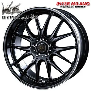 20インチ 9.0J 5H114.3 +35 インターミラノ ボルテック ハイパー MS-RE ブラック/リムフランジポリッシュ アルミホイール単品 4本（1台分）送料無料