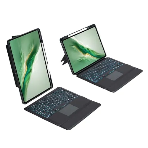 Bluetooth Backlit Keyboard Cover Keyboard Folio Case for Honor MagicPad 2 12.3" [NOT fit Honor MagicPad 13"], Backlight & TrackP