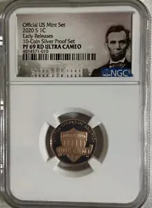 2020 S プルーフ リンカーン セント 1c NGC PF 69 RD 10 コイン シルバー セット ER ポートレート UC から