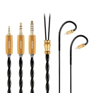 NICEHCKBlackSoulイヤホンケーブル銀メッキ五元素合金とレアアース合金2.5mmプラグ0.78mm2Pinコネクタアップグレードケーブル着脱式プラグ耳掛け式HIFI音質改善交換用ケーブル1.2m(0.78