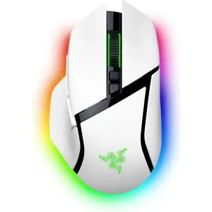 RazerレイザーBasiliskV3Pro35K(WhiteEdition)ワイヤレスゲーミングマウスHyperSpeedWirelessBluetooth有線FocusPro35Kオプティカルセンサー