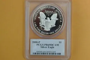 2000-P プルーフ アメリカン シルバー イーグル PCGS PR69 DCAM ジョン・マーカンティ
