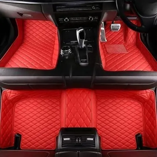 フロアマット と互換性のある プジョー508SW 2004~2018年 対応 フルサラウンド 傷防止 防水 滑り止 耐汚れ カスタム車専用設計 PUレザー製 XPE素材 取付簡単 3D ラゲッジマット/フロアマット 右ハンドル用 カー用品 保護パーツ(赤)