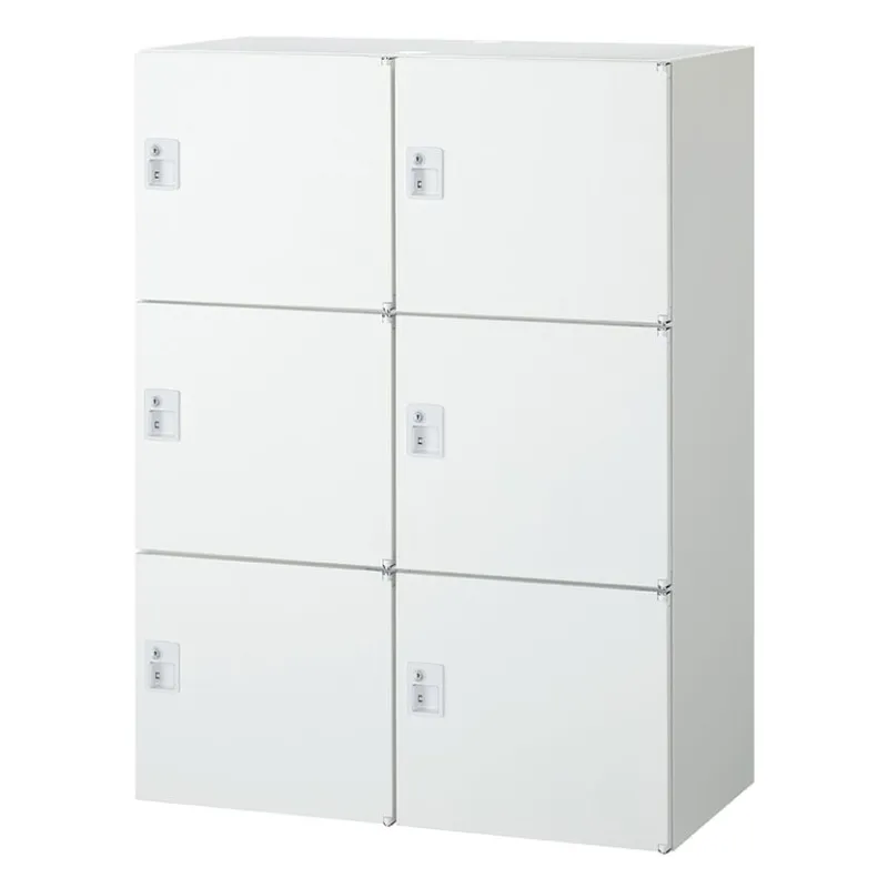クウォール 6人用 2列3段 パーソナルボックス シリンダー錠 鍵付き ホワイト ミニロッカー 幅900×奥行450×高さ1200mm パーソナルロッカー 個人ロッカー RW45-612H-S2 【国産】 【完成品】